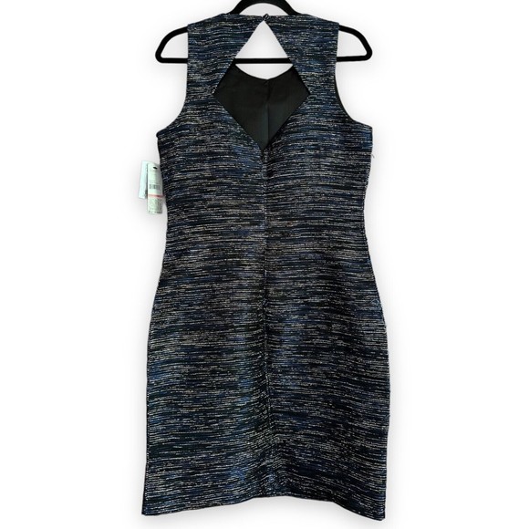 Laundry by Shelli Segal Dress 10 Midnight Blue Sparkly Rhinestone NWT Defects - Picture 3 of 12